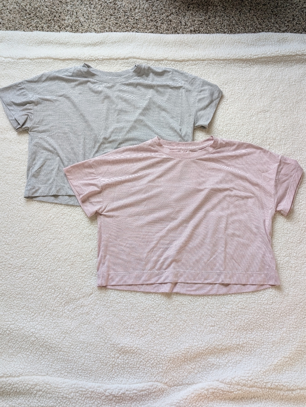 EUC Set of Two All in Motion cropped boxy workout tee shirts